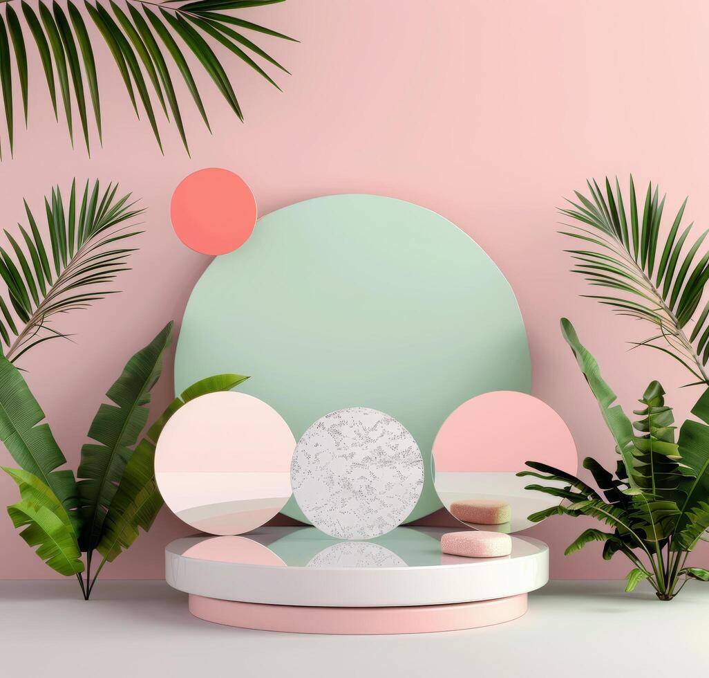 Pink And Green Product Display photo