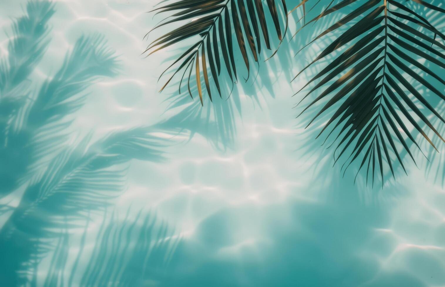 Palm Tree Over Pool Water photo