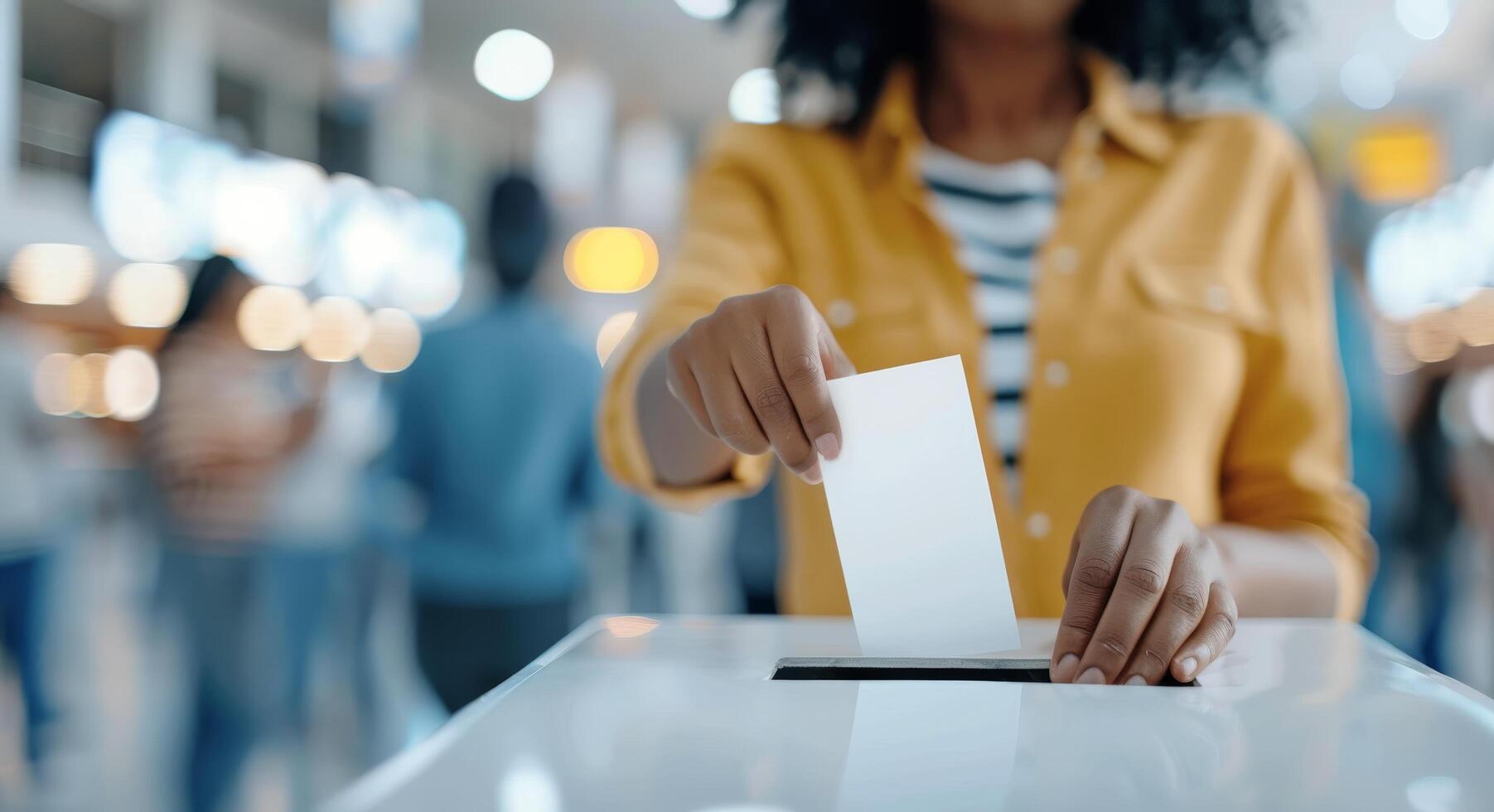 Person Voting in a Ballot Box photo