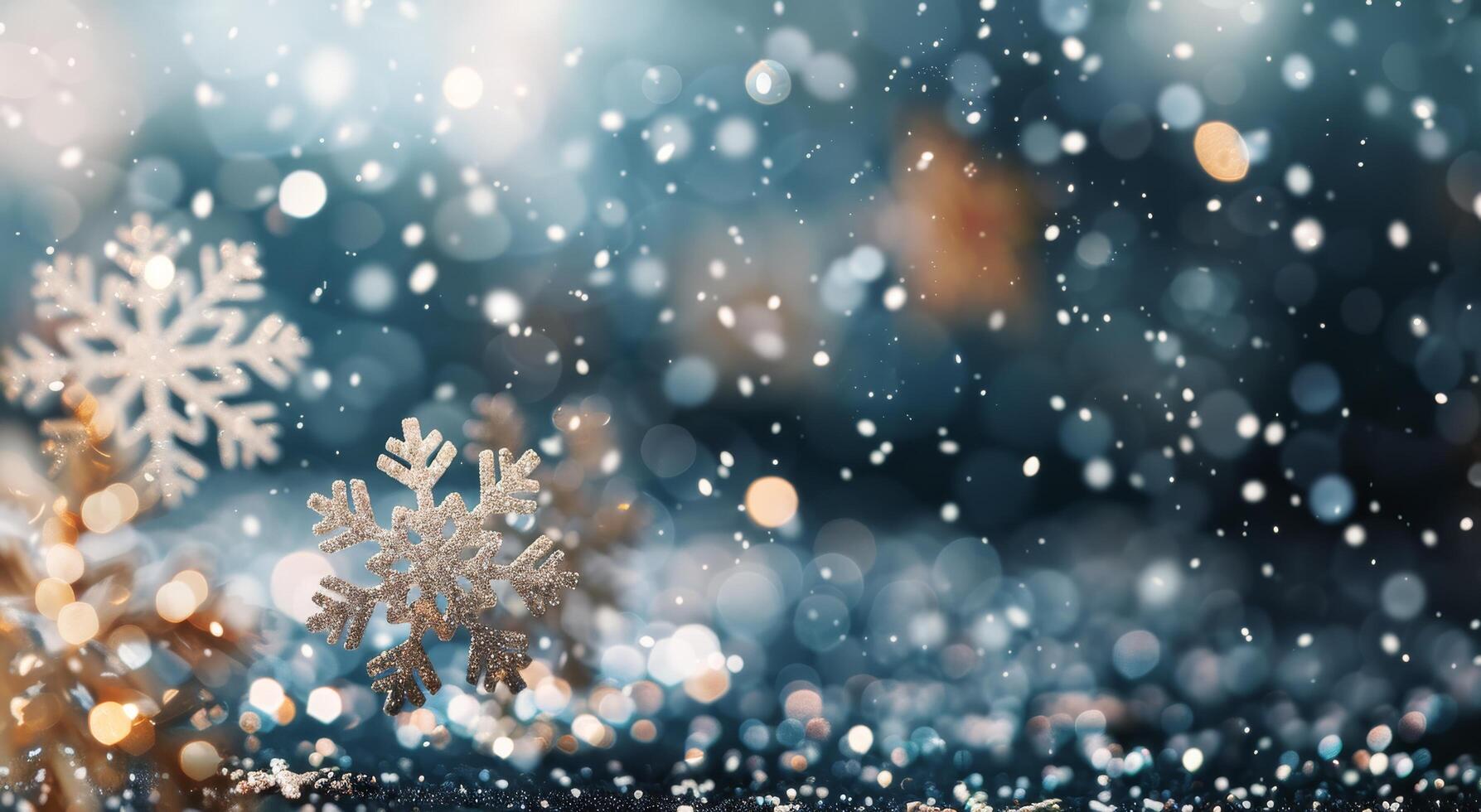 Winter Snowflake With Bokeh Lights photo