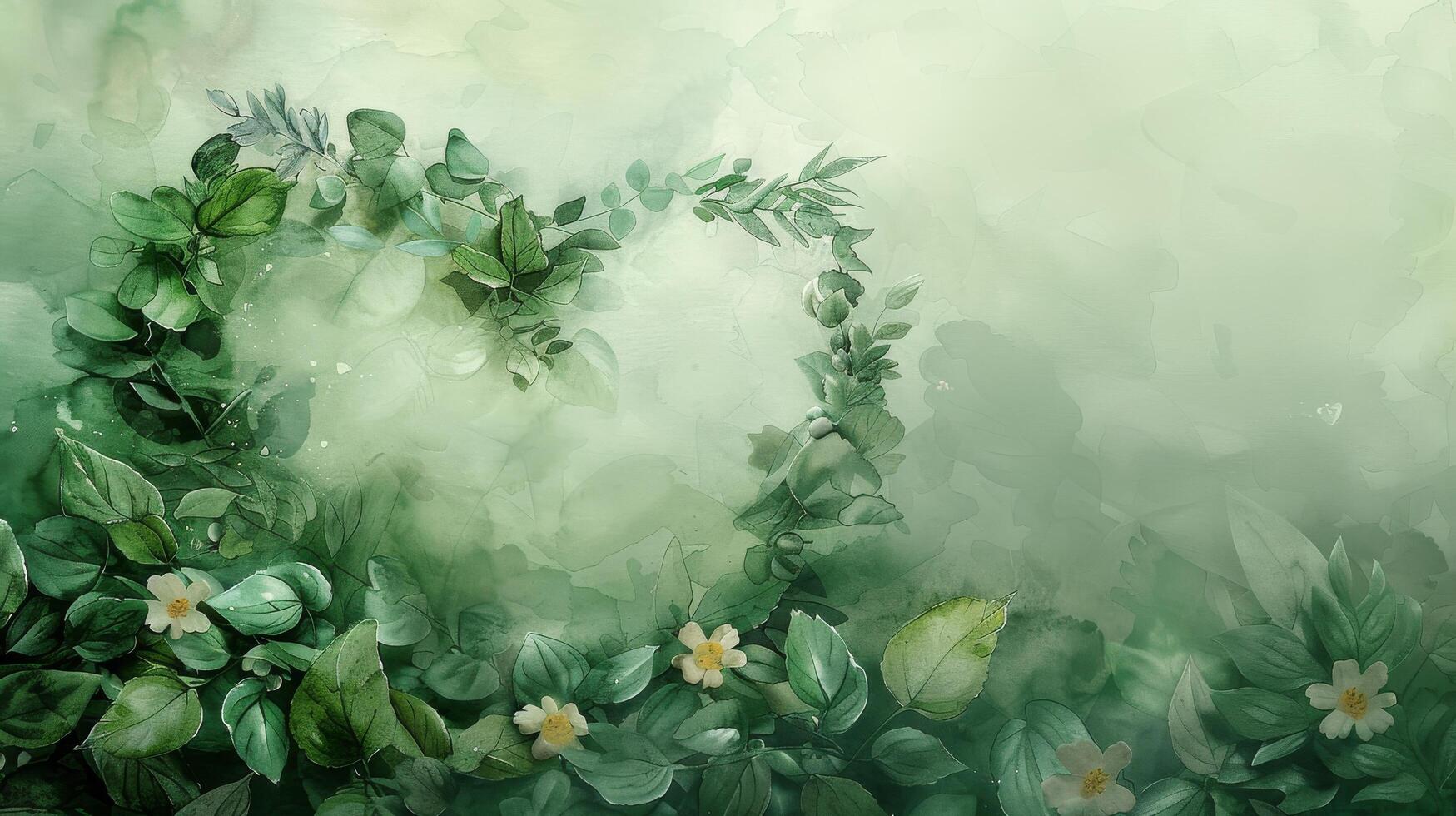 Heart Made of Leaves Painting photo