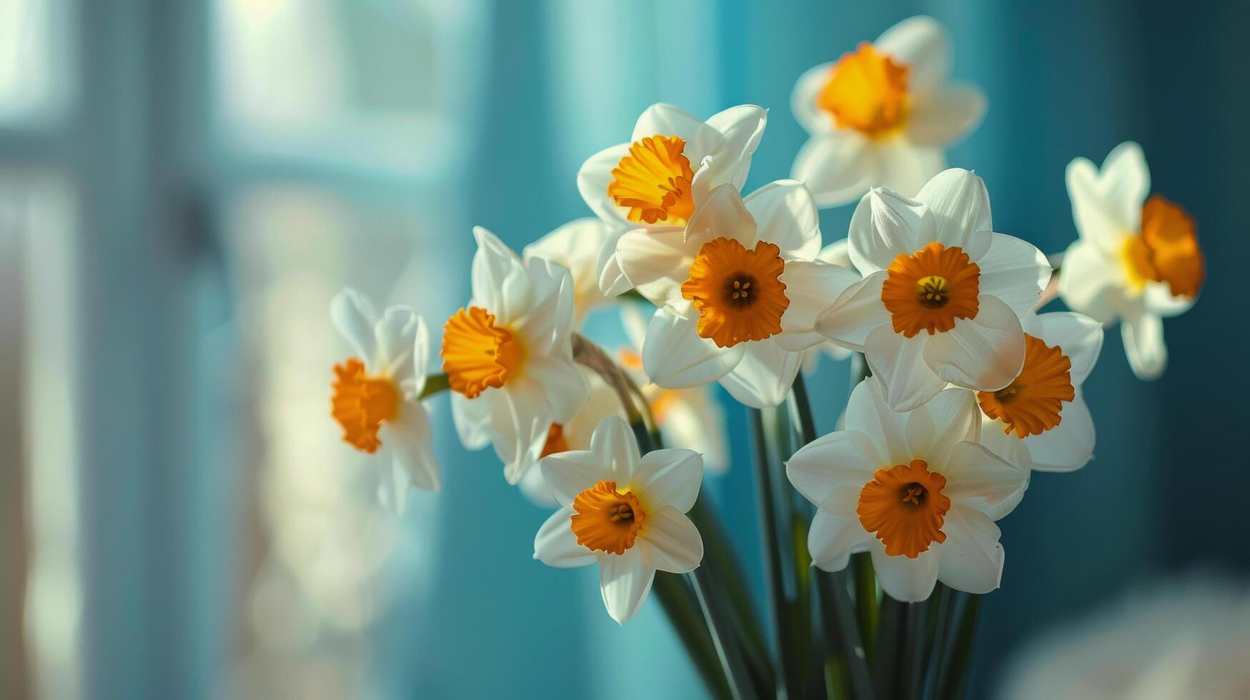 White and Yellow Flowers in Vase photo