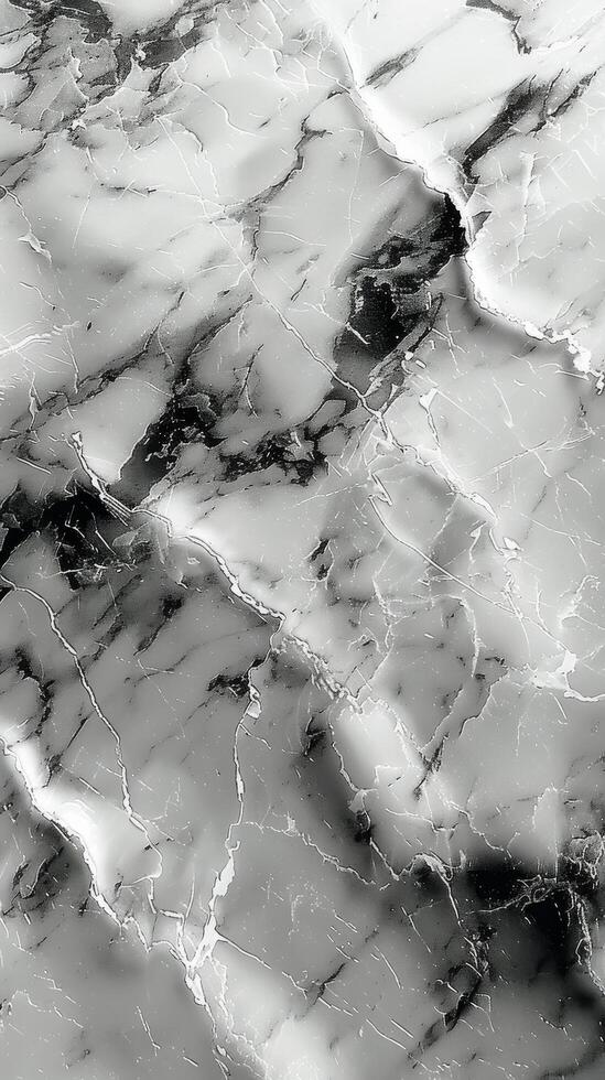 Detailed Close-Up of Black and White Marble Texture photo