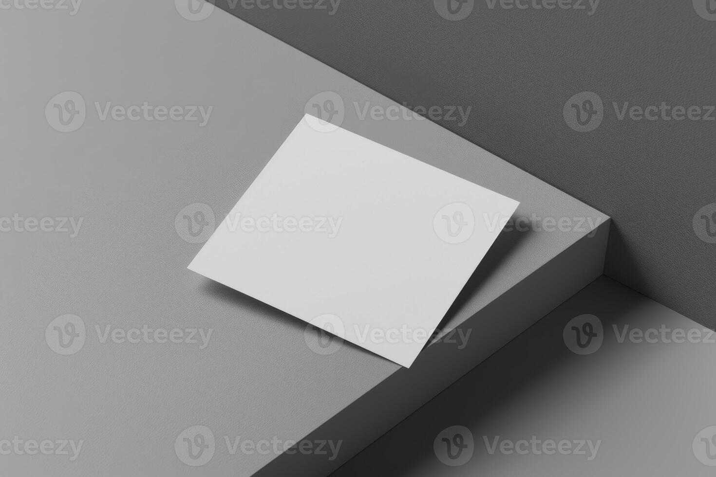 Blank business card mockup on grey background photo