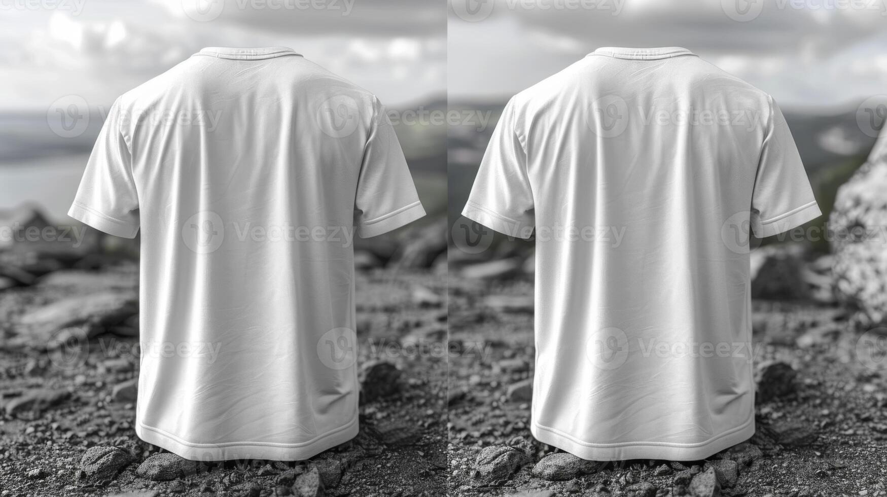 Back view of white t-shirt mockup, photo