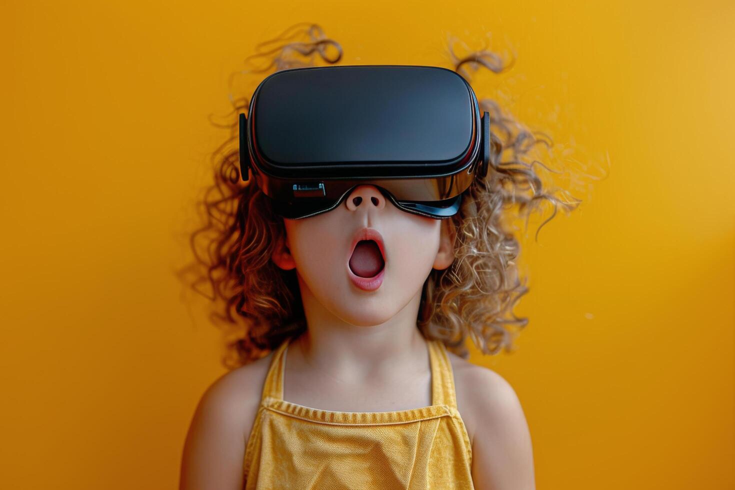 Young Child Wearing Virtual Reality Headset photo