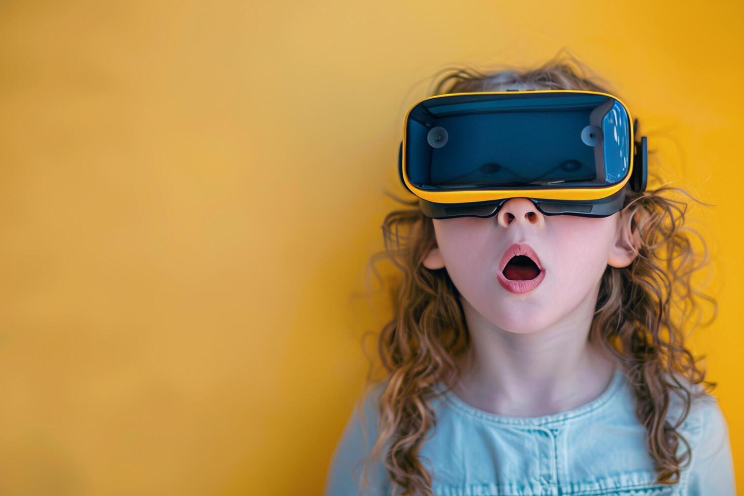 Young Child Wearing Virtual Reality Headset photo