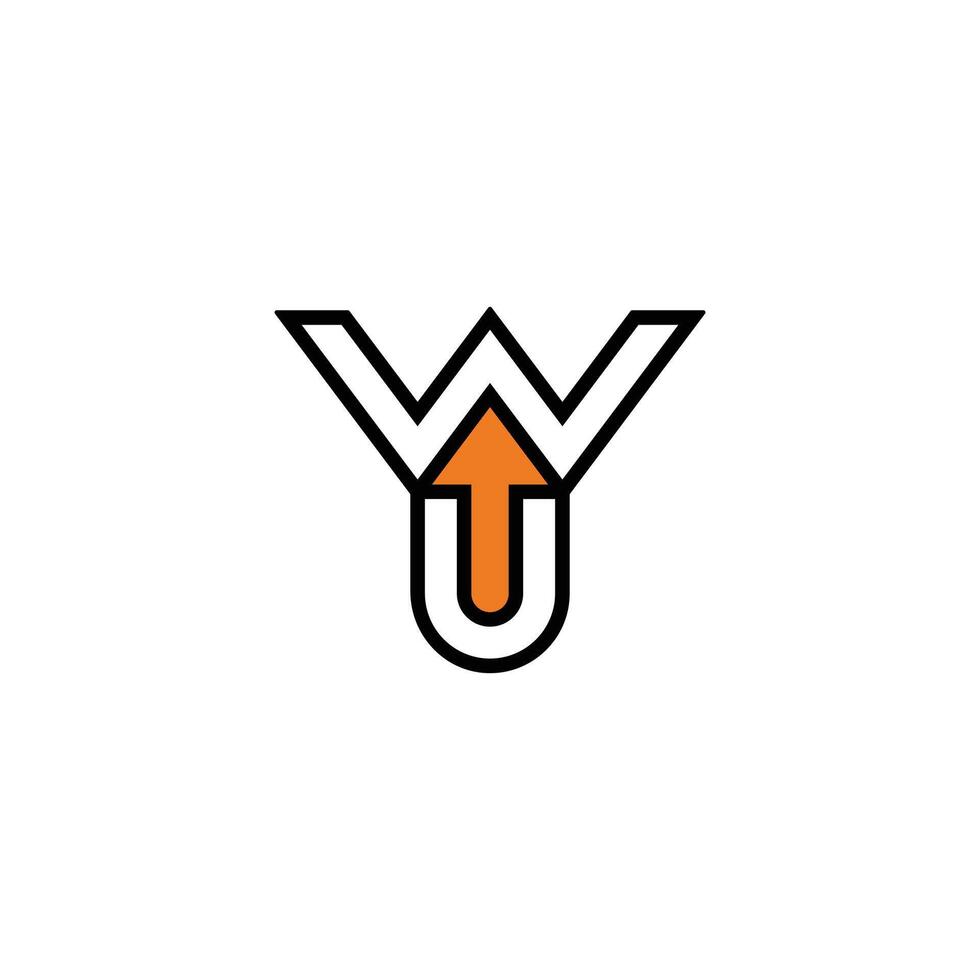 UW, WU, W AND U Abstract initial monogram letter alphabet logo design vector