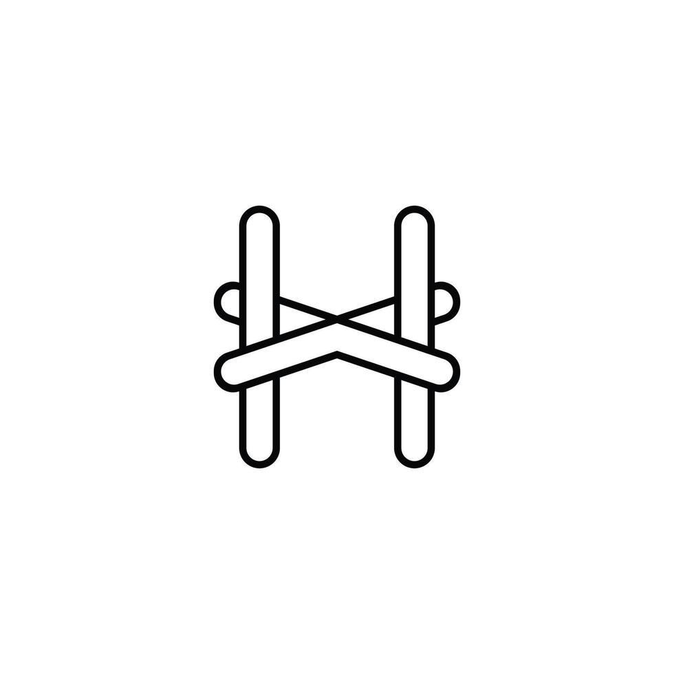 Alphabet Initials logo HX, XH, X and H vector