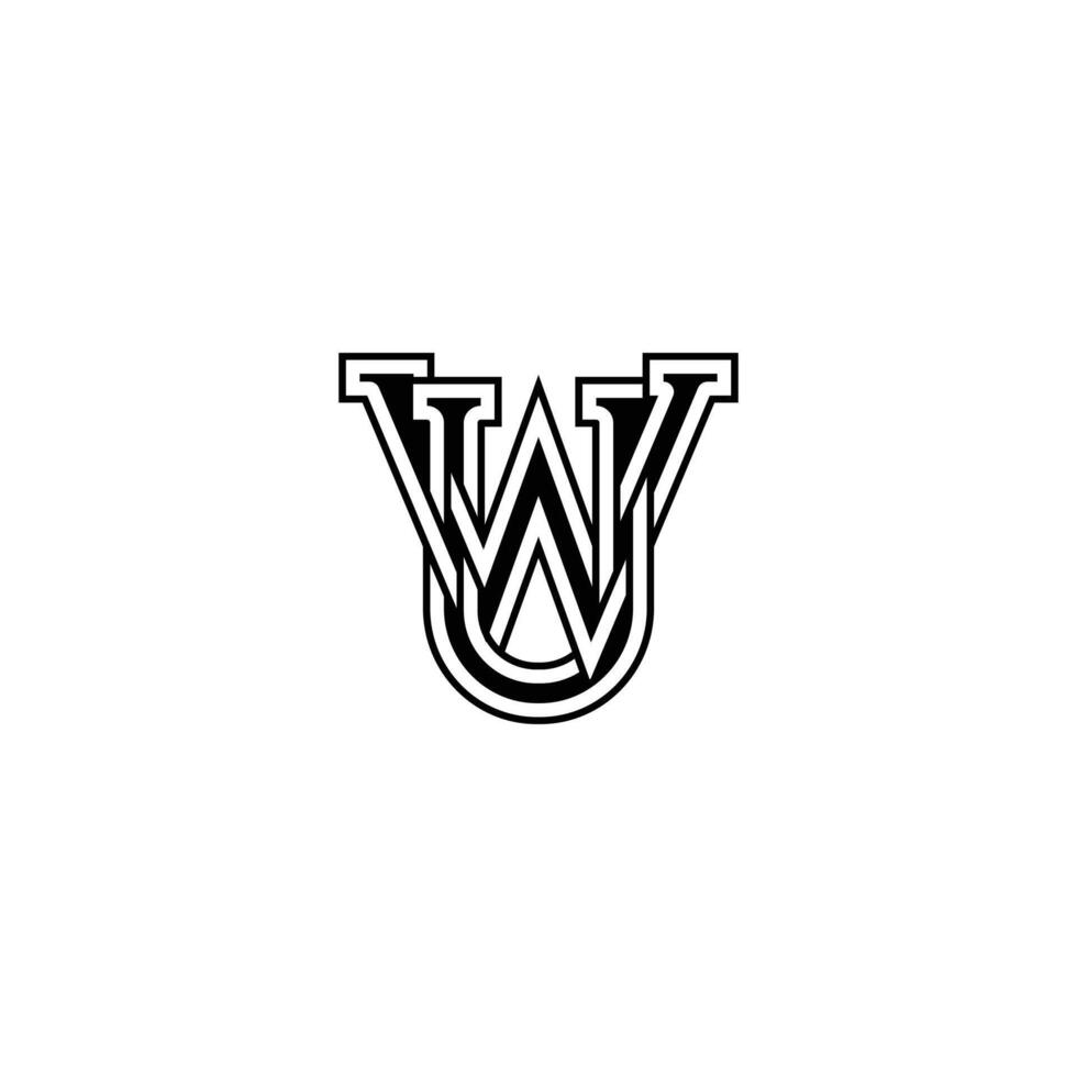 Alphabet Initials logo UW, WU, W and U vector