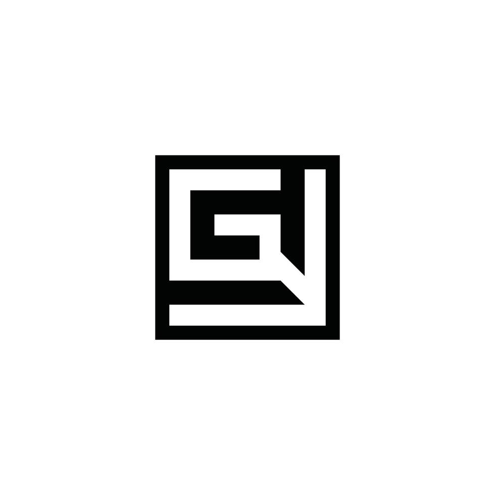 Alphabet Initials logo GY, YG, G and Y vector