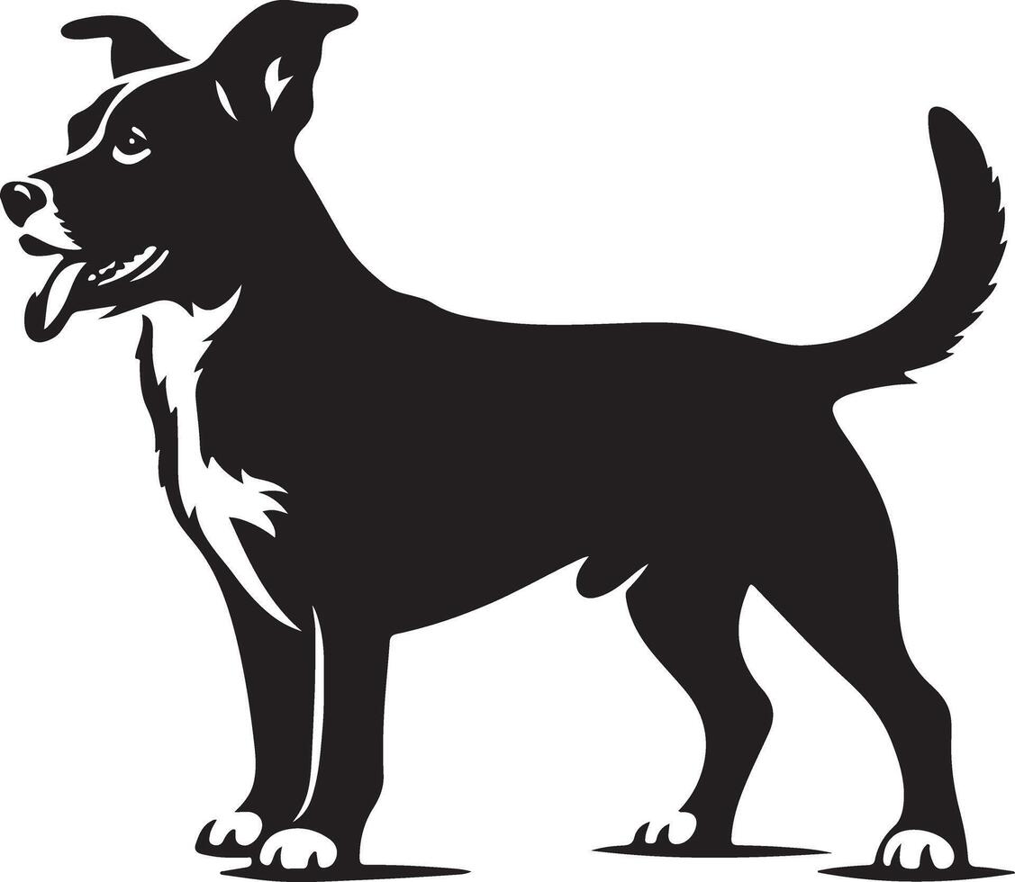 Henry Dog silhouette clip art line art black color silhouette vector