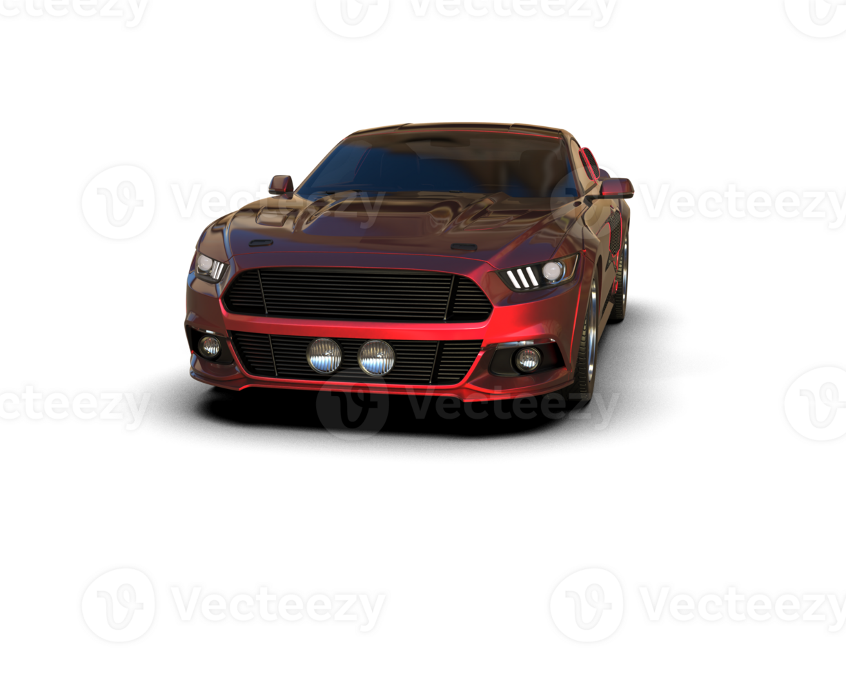 Muscle car isolated on background. 3d rendering - illustration png