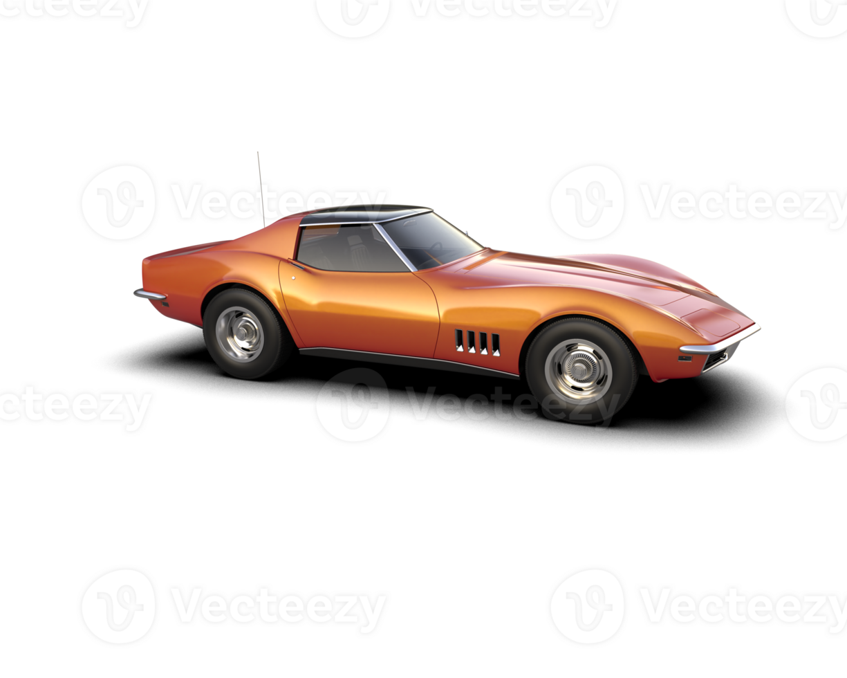 Muscle car isolated on background. 3d rendering - illustration png