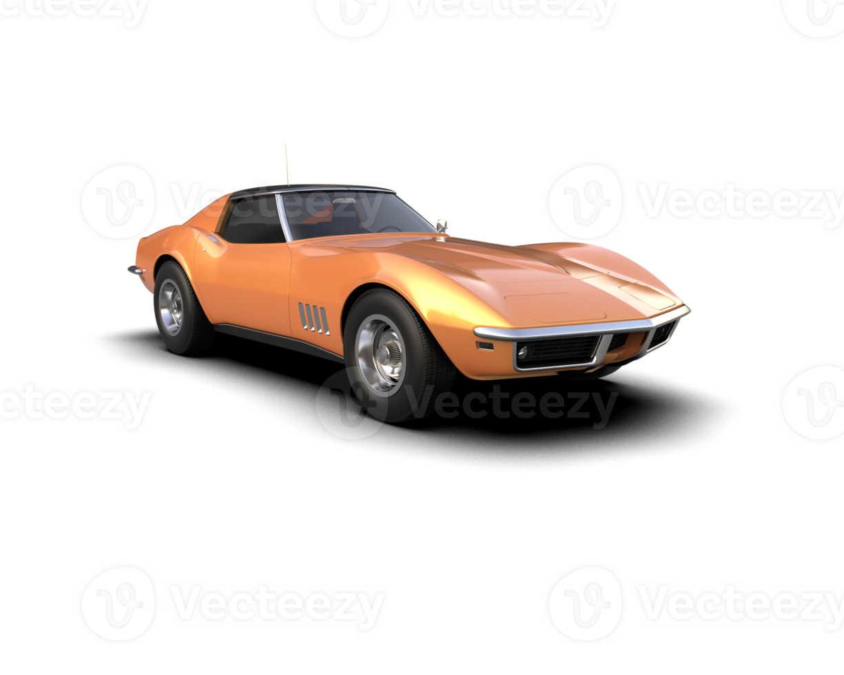 Muscle car isolated on background. 3d rendering - illustration png