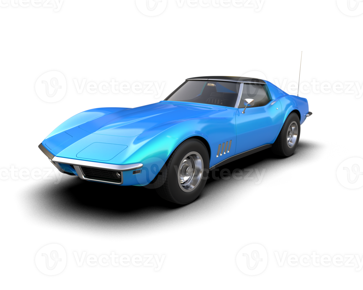 Muscle car isolated on background. 3d rendering - illustration png