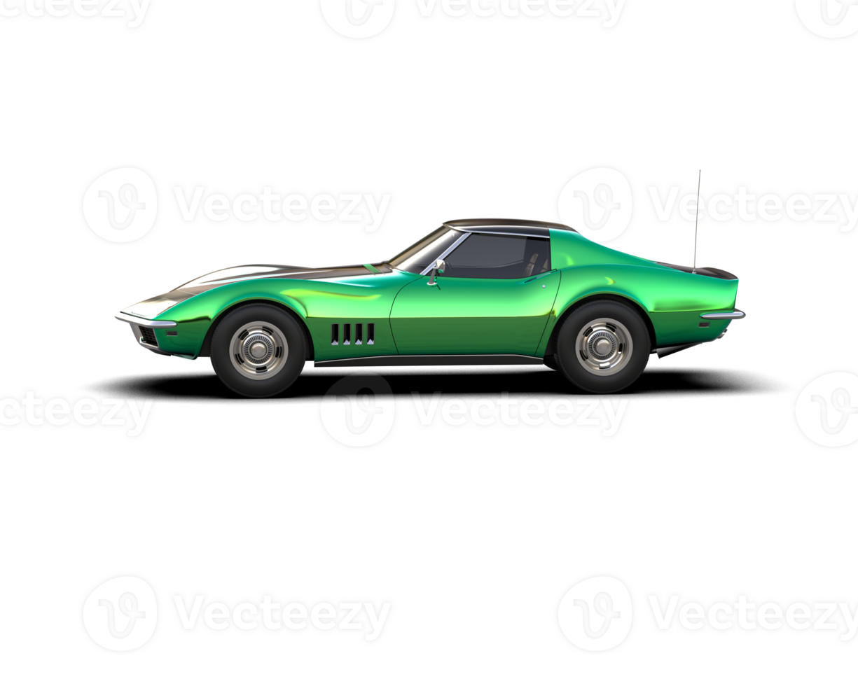 Muscle car isolated on background. 3d rendering - illustration png