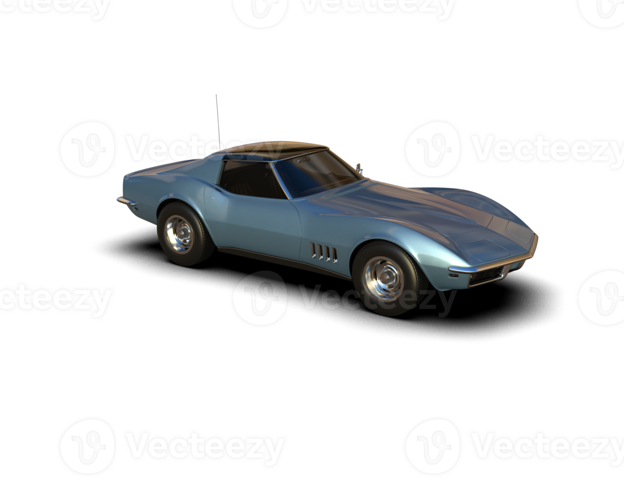 Muscle car isolated on background. 3d rendering - illustration png