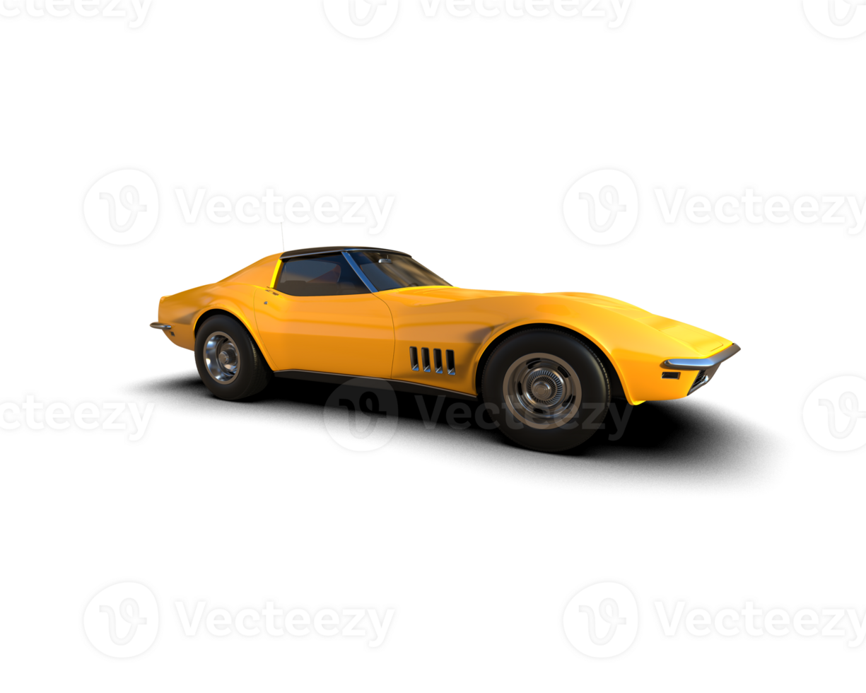 Muscle car isolated on background. 3d rendering - illustration png