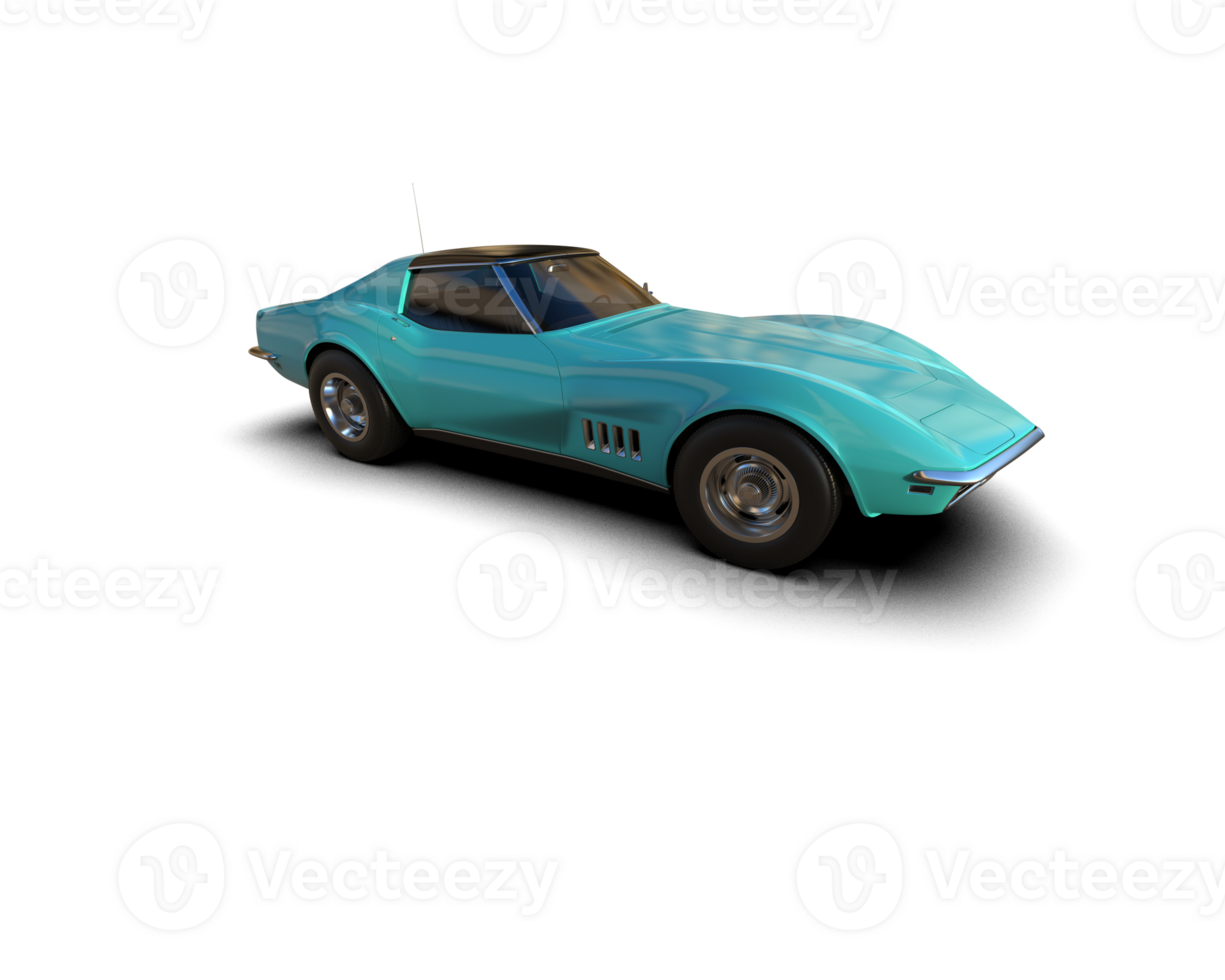 Muscle car isolated on background. 3d rendering - illustration png