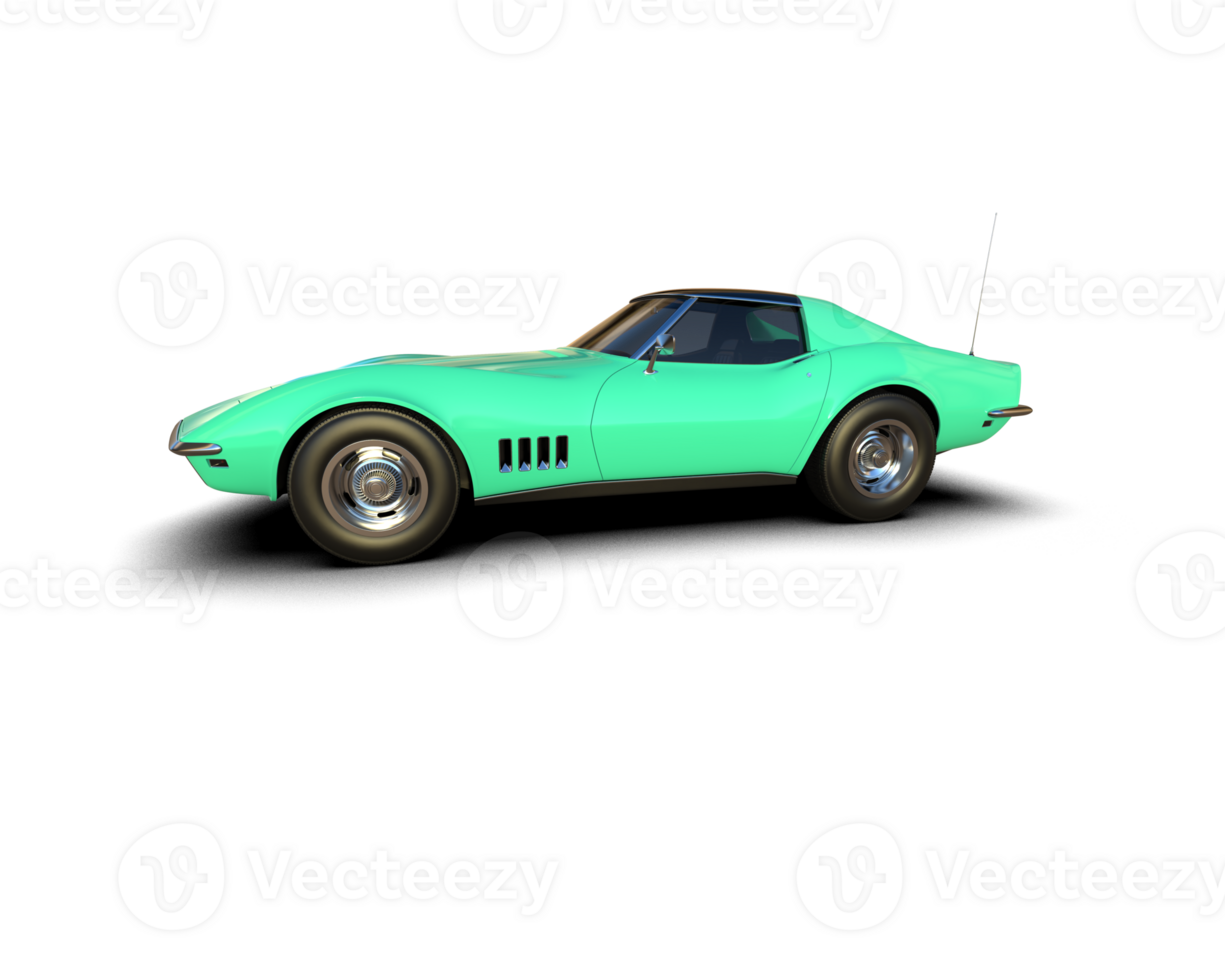 Muscle car isolated on background. 3d rendering - illustration png