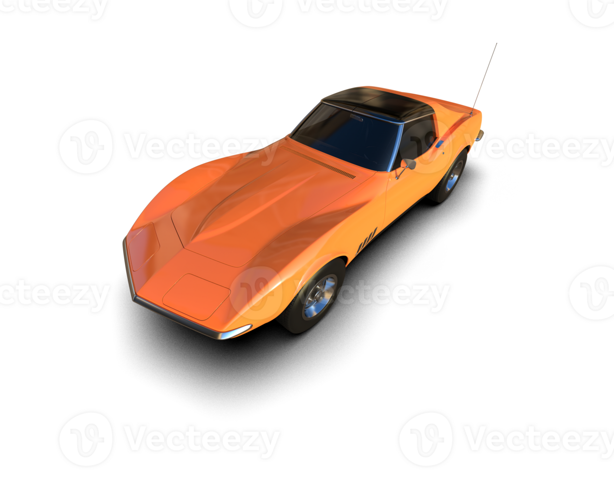 Muscle car isolated on background. 3d rendering - illustration png