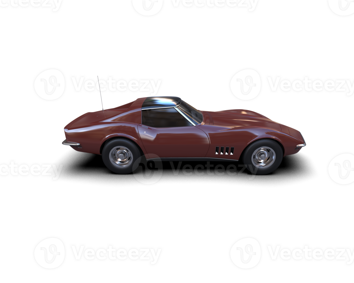 Muscle car isolated on background. 3d rendering - illustration png