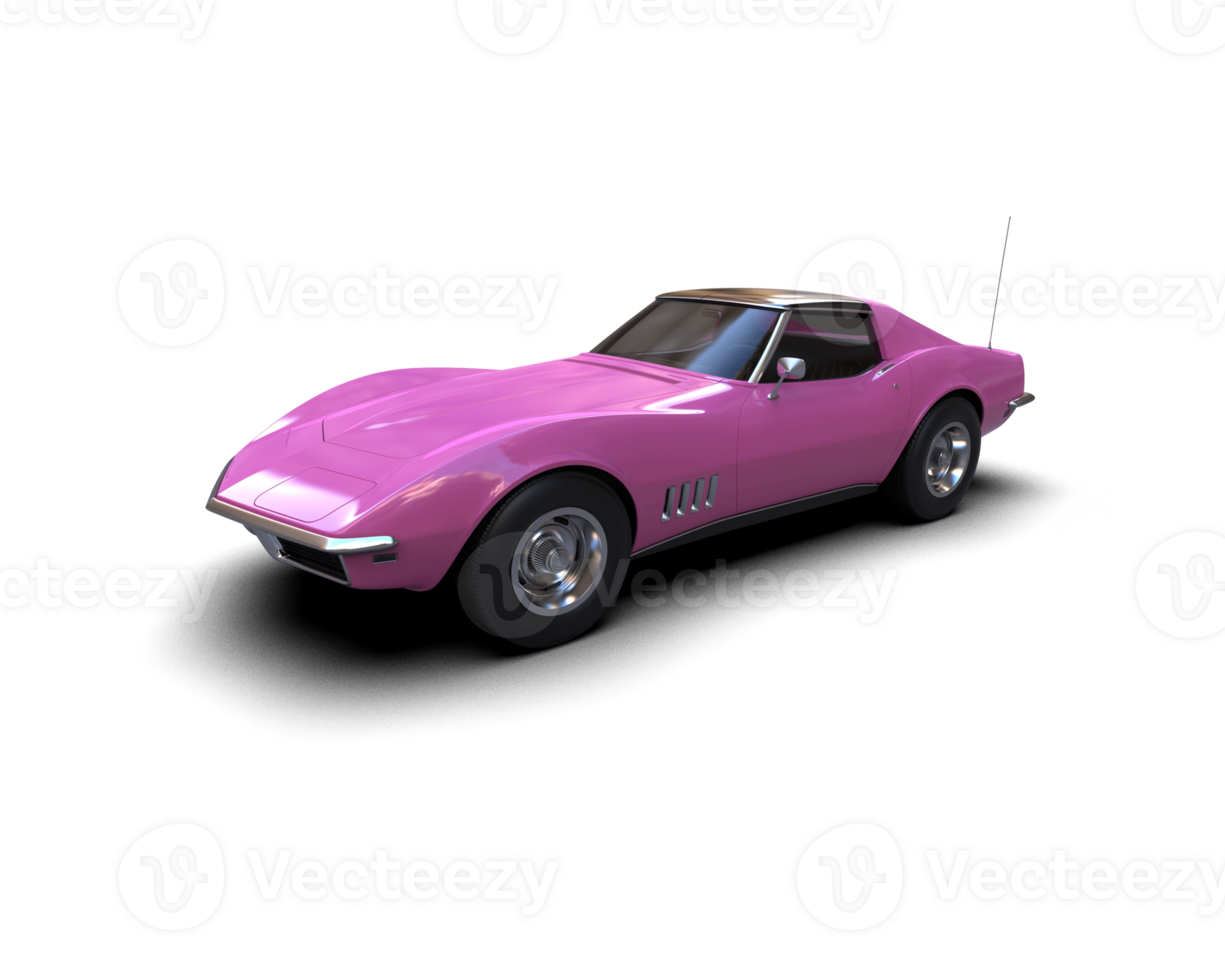 Muscle car isolated on background. 3d rendering - illustration png