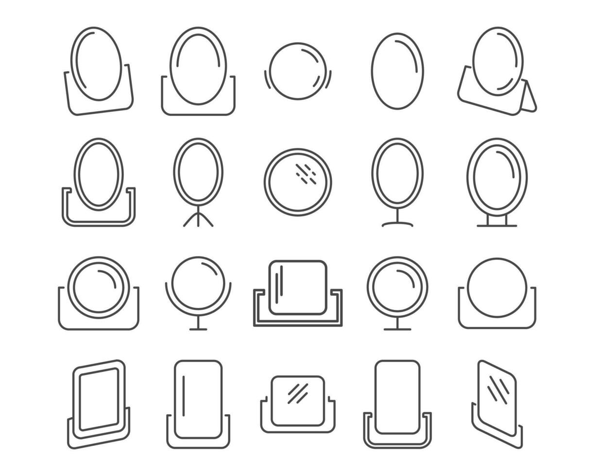 Collection of face mirror graphic icon vector