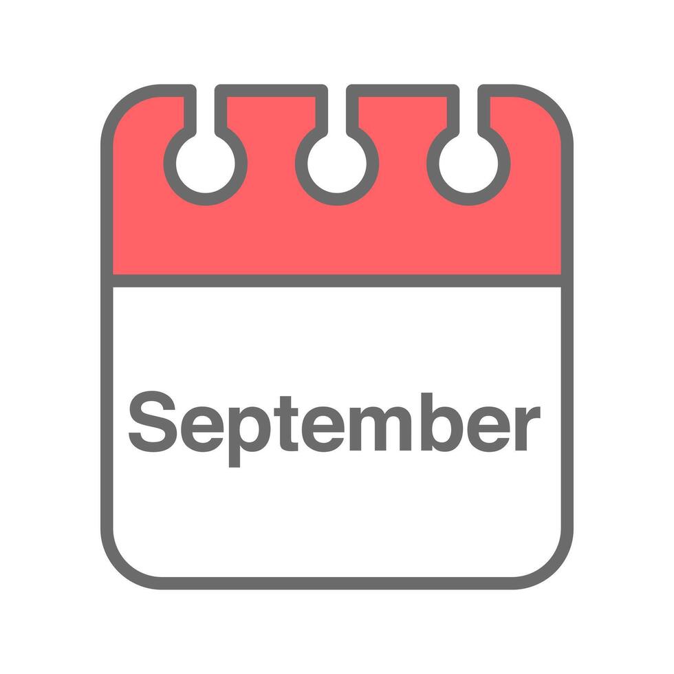 September icon . Daily, monthly, yearly calendar icon vector