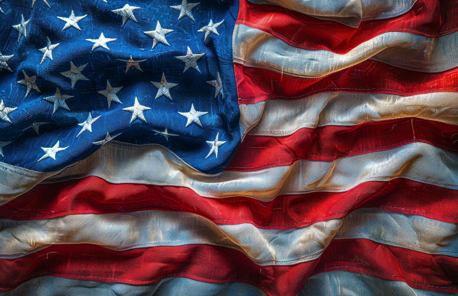 Waving American Flag Close-Up photo