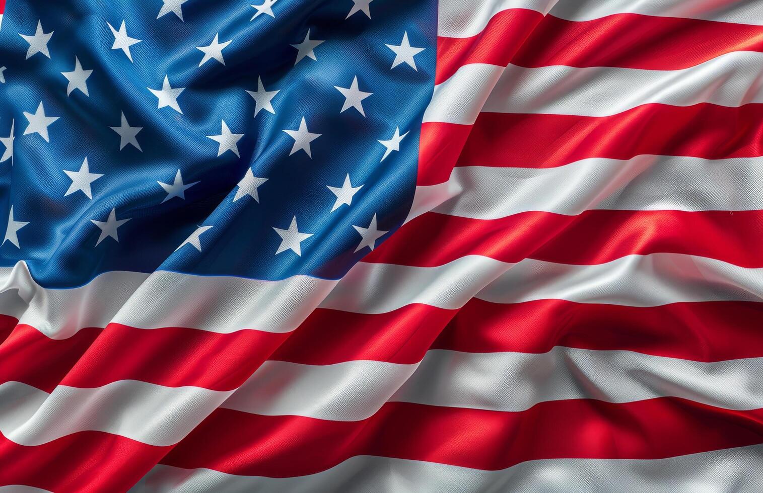 Waving American Flag Close-Up photo