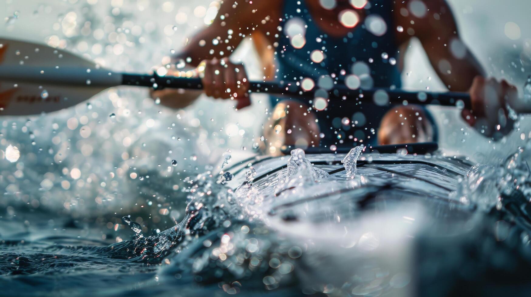 Kayaker Navigating Whitewater Rapids photo