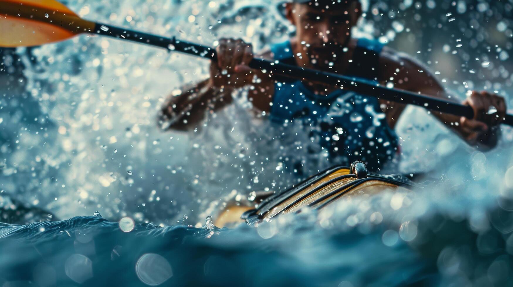 Kayaker Navigating Whitewater Rapids photo