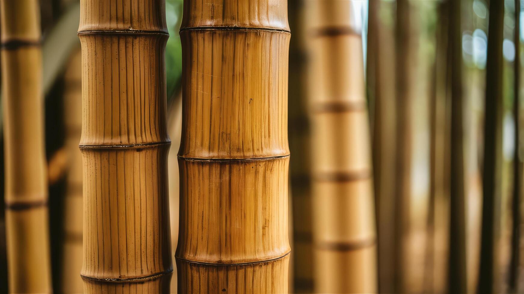 Close-up of dense bamboo forest, showcasing natural textures and patterns of green bamboo stalks. photo