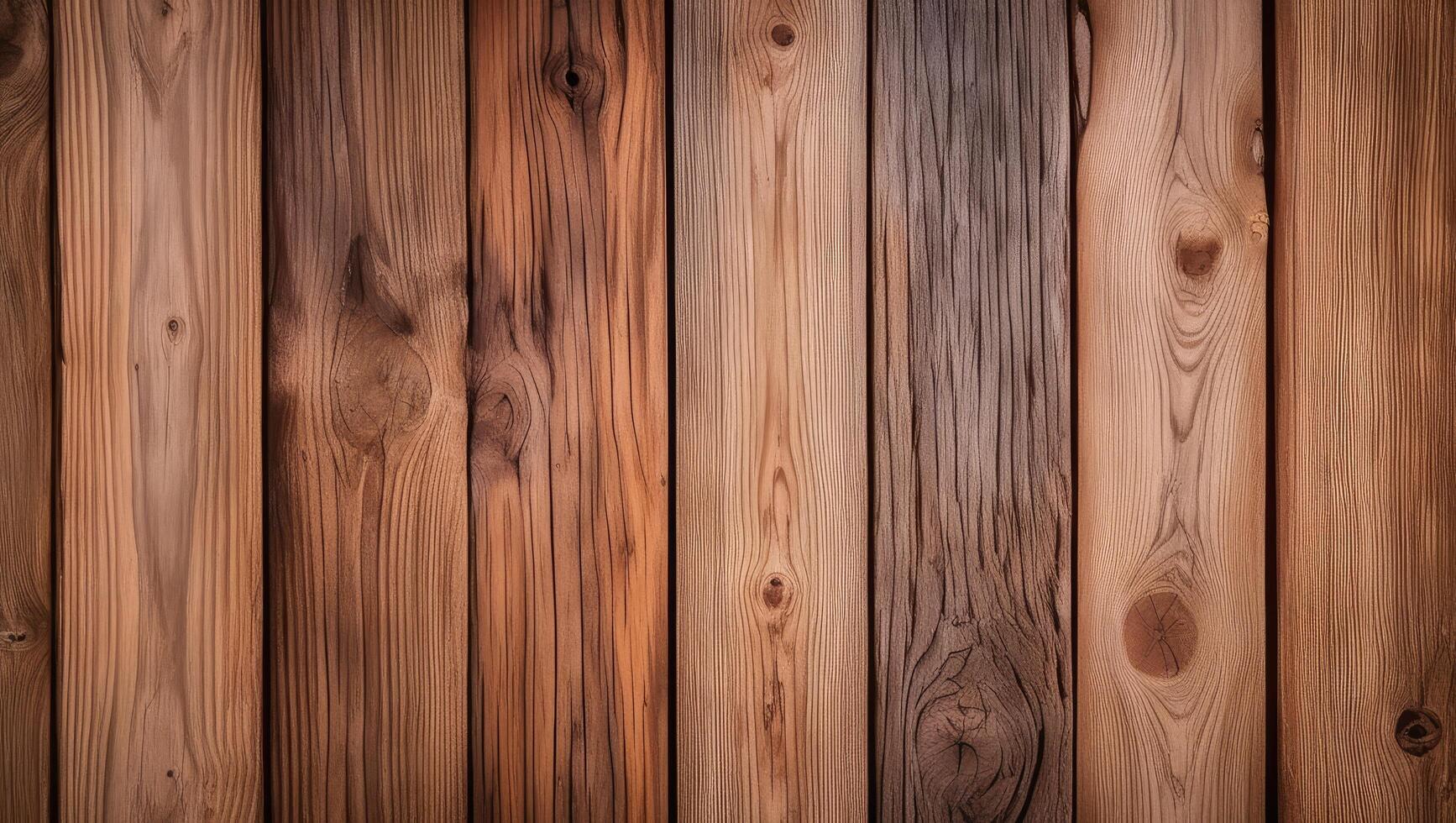 Rustic wooden planks with natural grain, perfect for backgrounds and textures in design projects photo