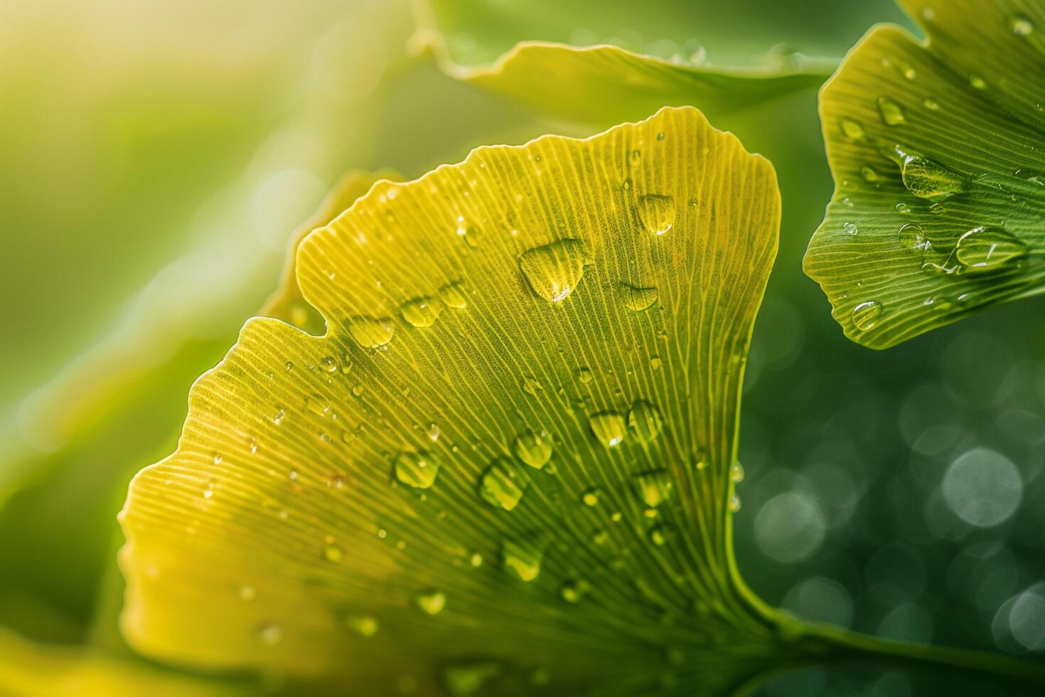Delicate Veins on Ginkgo Leaf Background photo