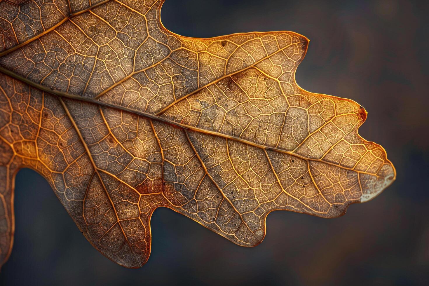 Nature of Single Oak Leaf Highlighting Its Intricate Vein Pattern Background photo