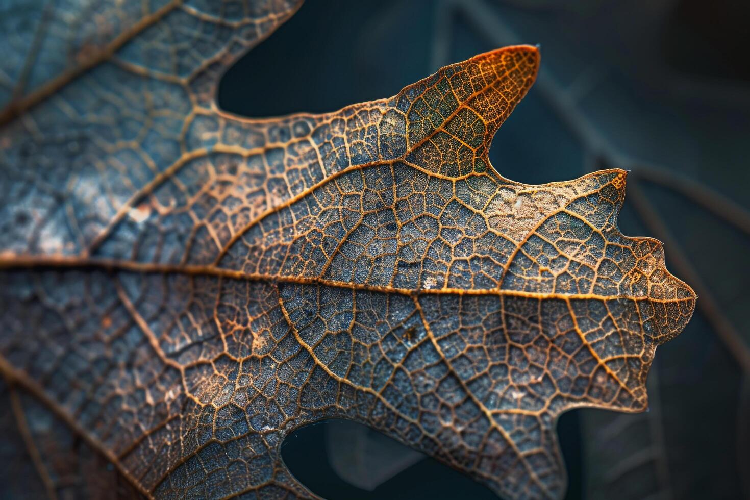 Nature of Single Oak Leaf Highlighting Its Intricate Vein Pattern Background photo