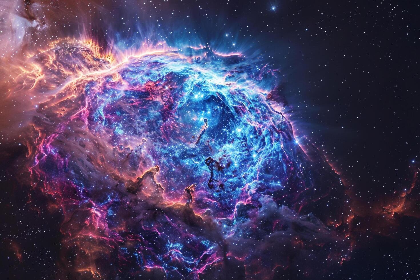 Cosmic Deep Space SupernovRemnant Glowing in Colorful Hues Background photo
