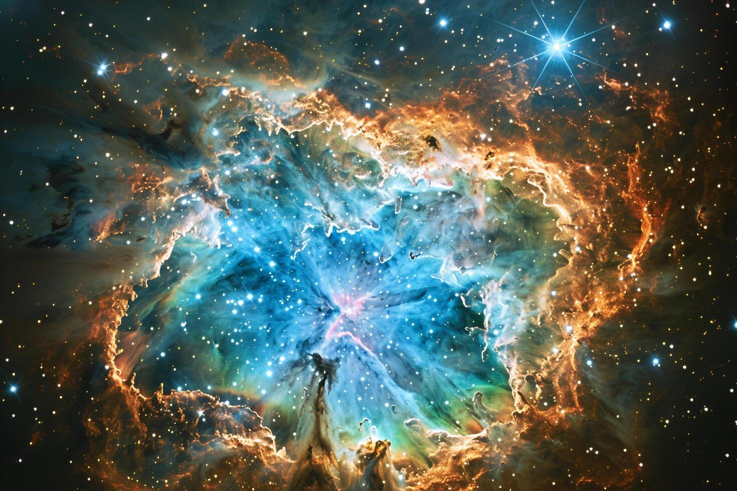 Cosmic Deep Space Crab Nebulwith Remnants of SupernovExplosion Background photo