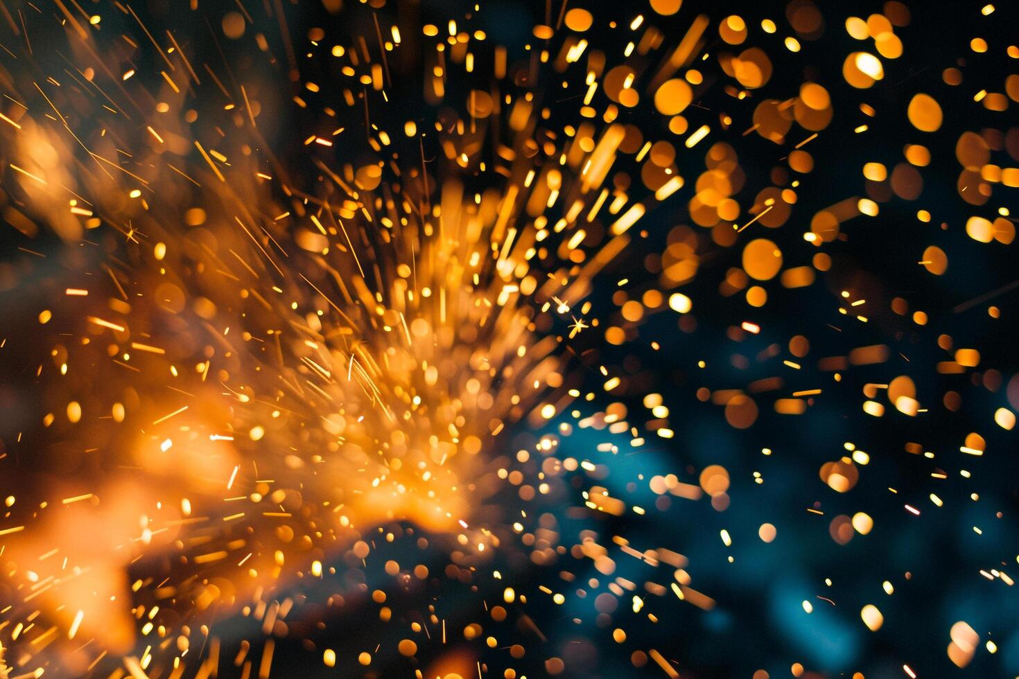 Abstract Experimental Vibrant Nature of Sparks and Flames Bursting from Blacksmiths Forge Background photo