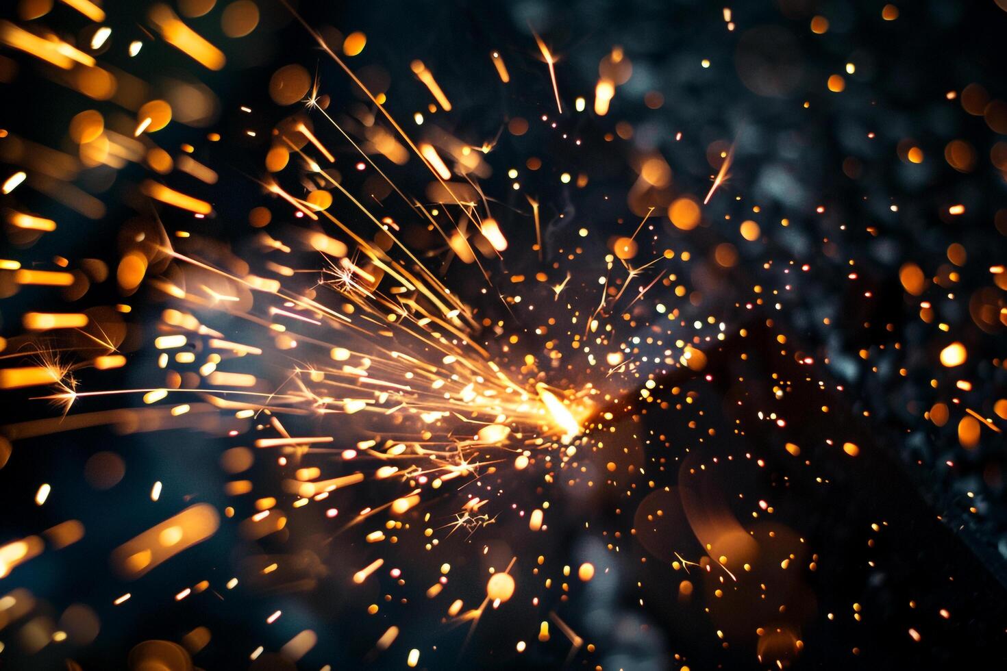 Dynamic Sparks Flying from Metalworking Forge Capturing Craftsmanship Energy Background photo