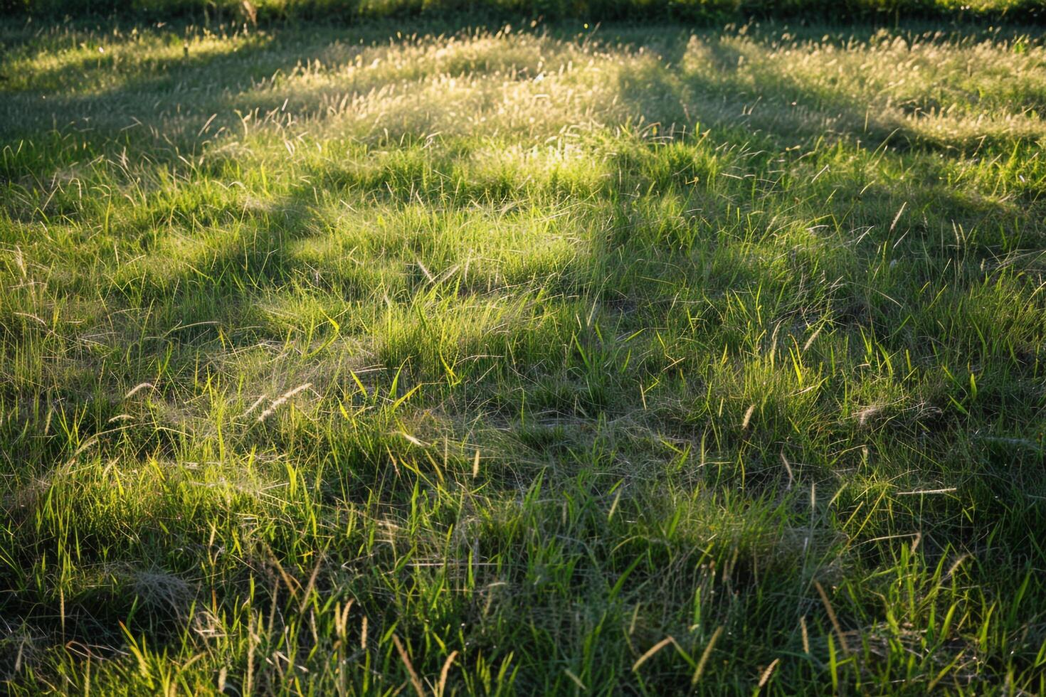 Captivating Shadows Cast by Tall Grass on Sunlit Meadow nature background photo