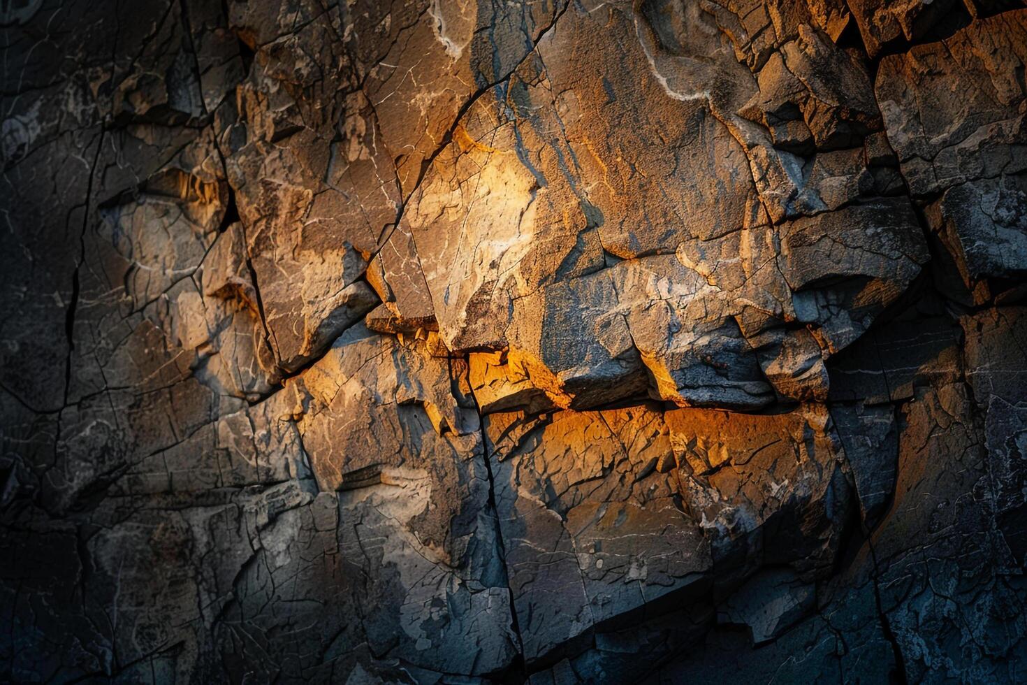 Patterns of light and shadow on canyon wall created by the setting sun background photo