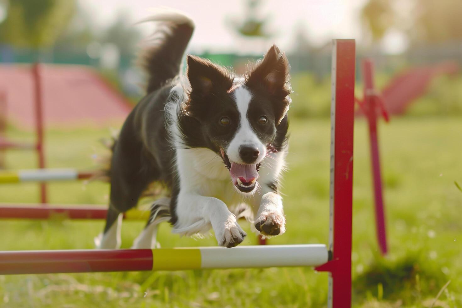 Dog Agility Border Collie nature background photo