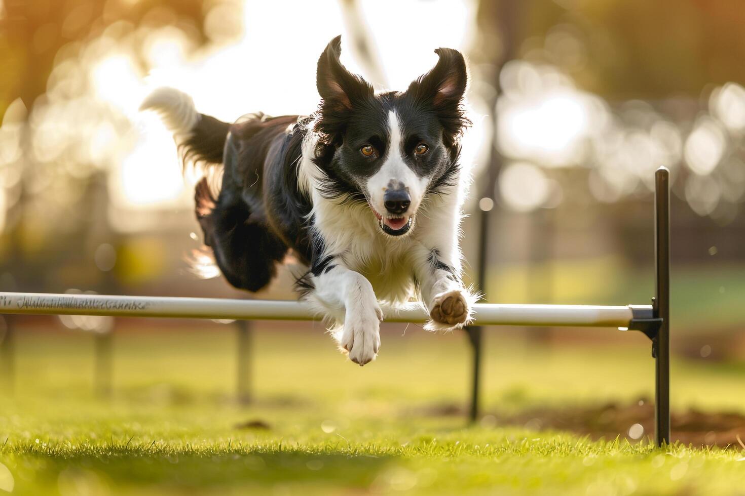Dog Agility Border Collie nature background photo