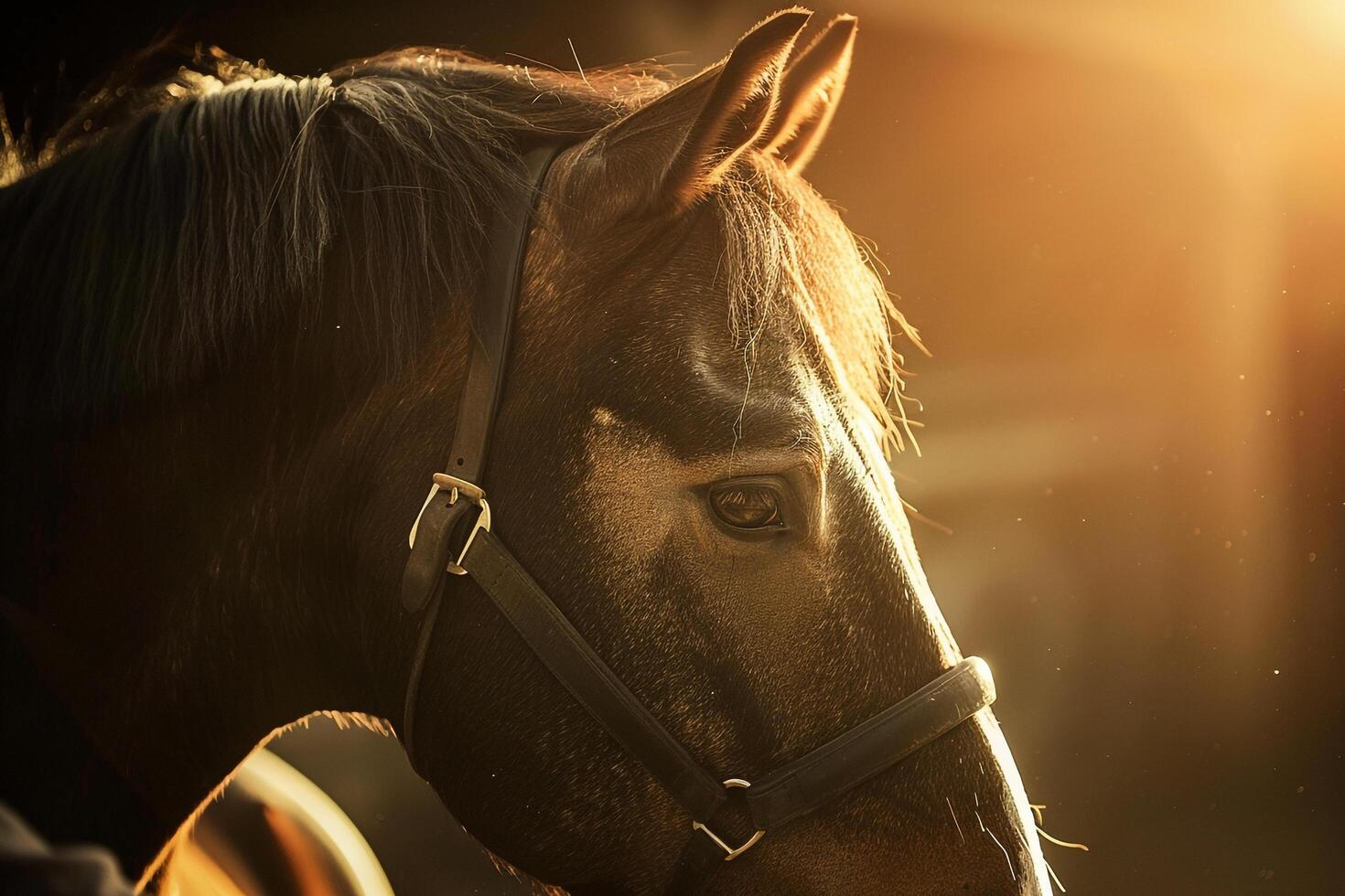 Horse being massaged by skilled equine therapist muscles relaxed and coat gleaming under stable lighting in professional equestrian center photo