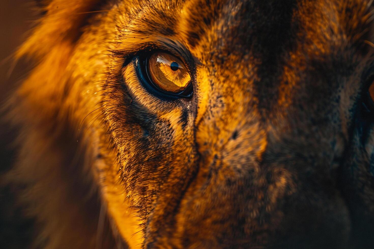 close up of a lion's eye photo