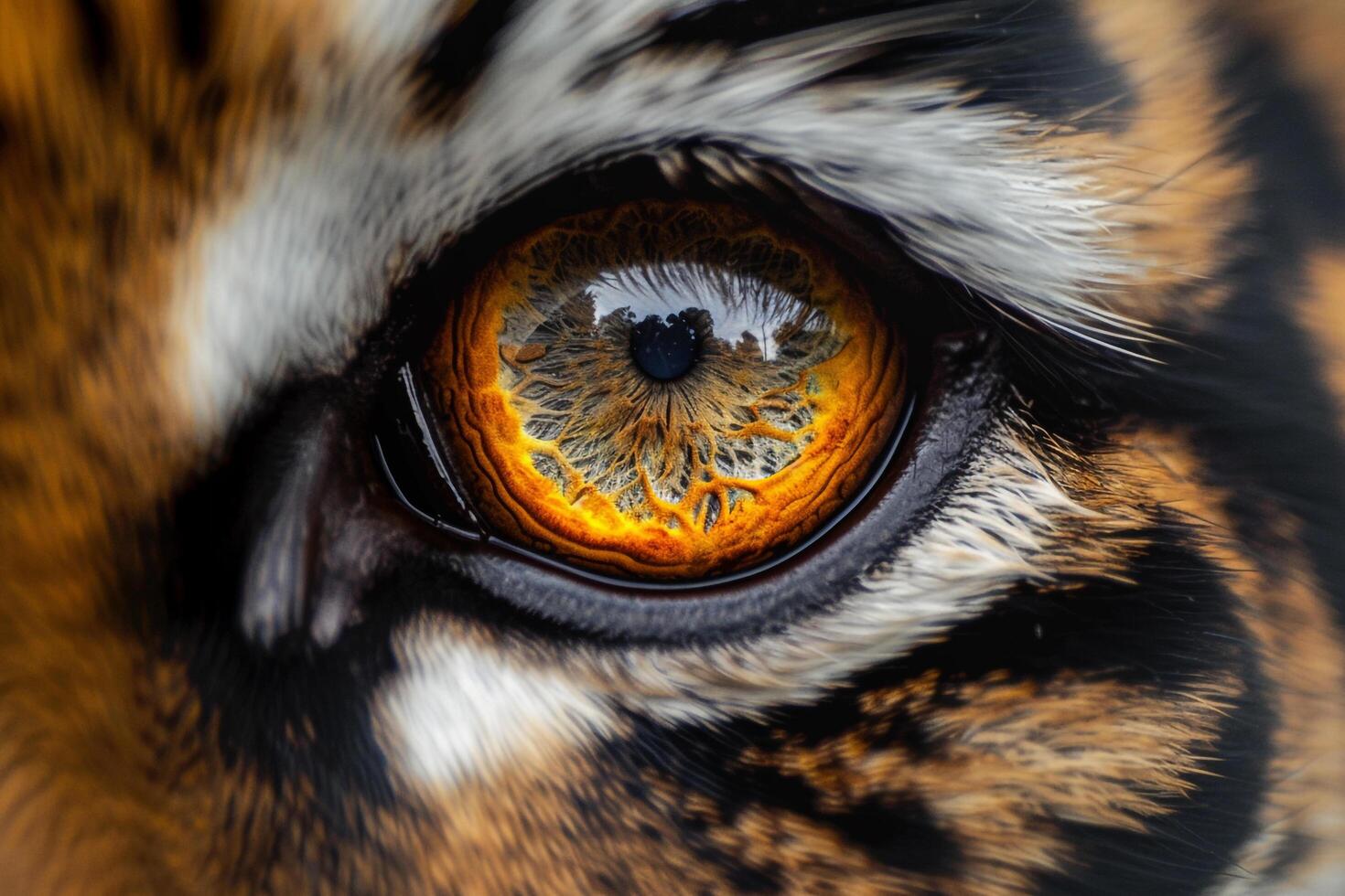 a close up of a tiger's eye photo